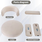 Modern Velvet Accent Chair with Armrests for Living Room