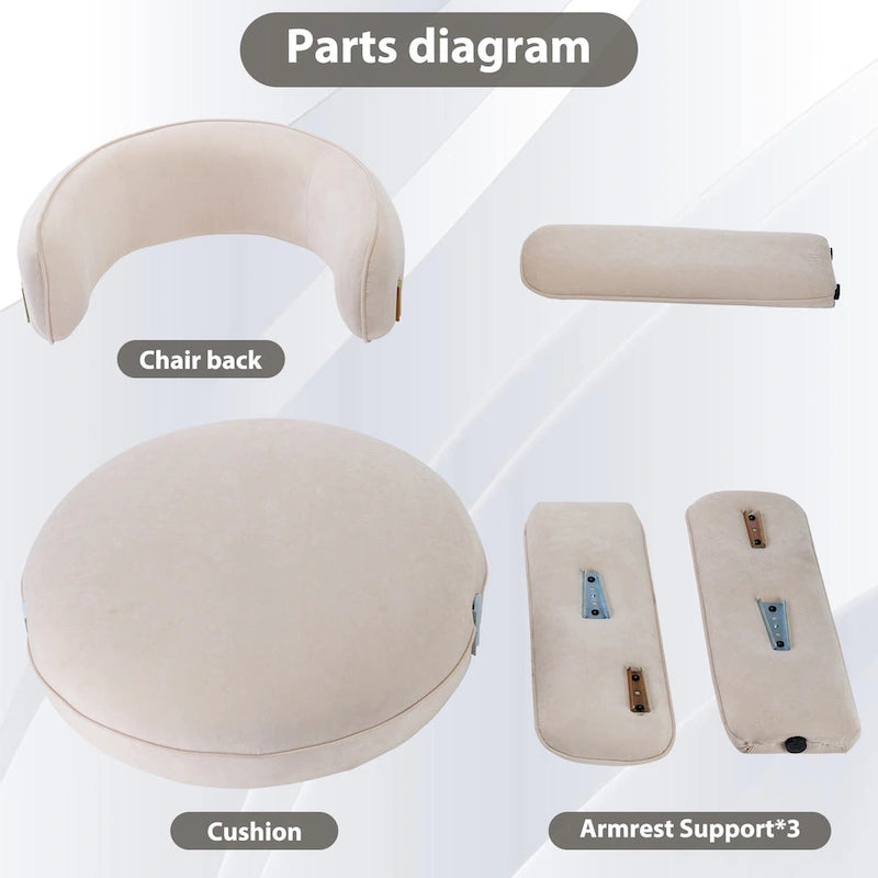 Modern Velvet Accent Chair with Armrests for Living Room