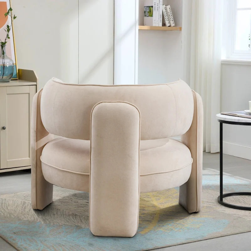 Modern Velvet Accent Chair with Armrests for Living Room