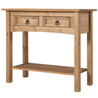 Wood Hall Table Console 2 Drawers Corona