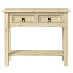 Wood Hall Table Console 2 Drawers Corona