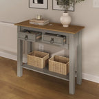 Wood Hall Table Console 2 Drawers Corona