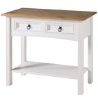 Wood Hall Table Console 2 Drawers Corona