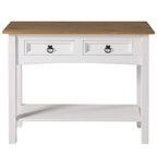 Wood Hall Table Console 2 Drawers Corona