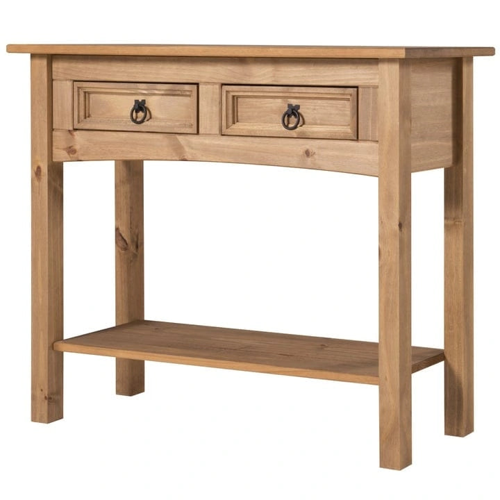 Wood Hall Table Console 2 Drawers Corona