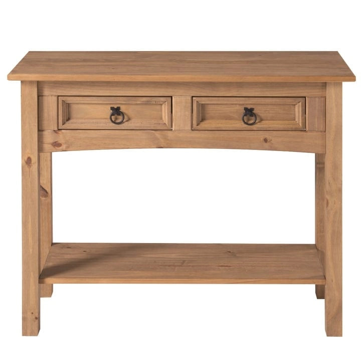 Wood Hall Table Console 2 Drawers Corona