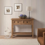 Wood Hall Table Console 2 Drawers Corona