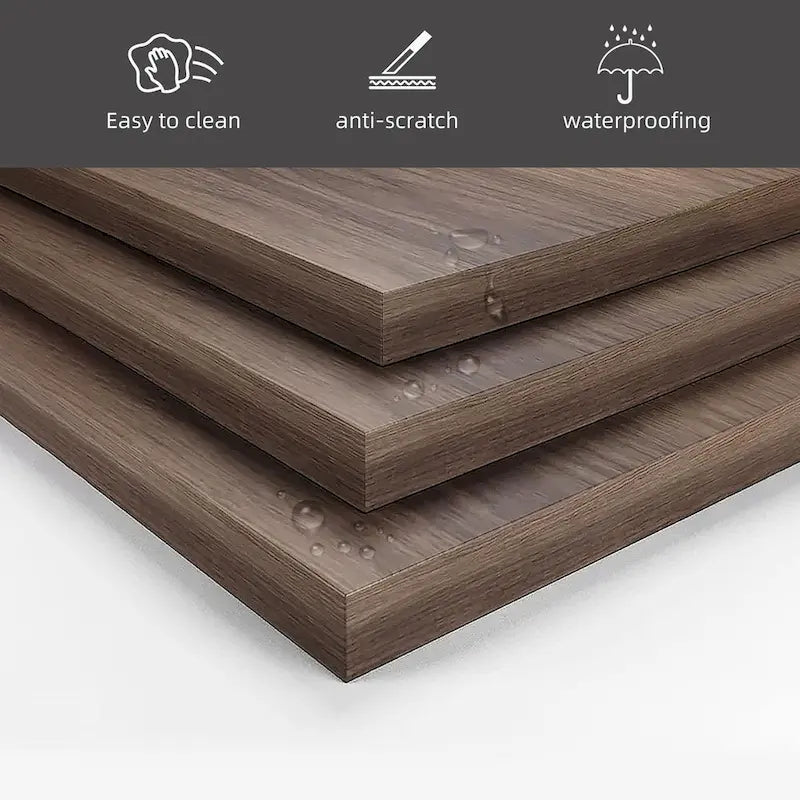 2-piece Round Nesting Tables Modern Wood Gray & Black Round Nesting Coffee Table for Living Room