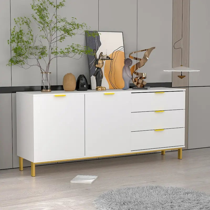 2 Door Large Storage Cabinet 3 Drawer TV Cabinet Buffet Sideboard