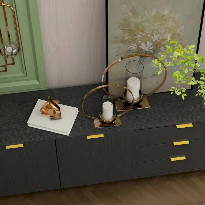 2 Door Large Storage Cabinet 3 Drawer TV Cabinet Buffet Sideboard