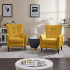 Aurora Modern Manual Recliner Set of 2 with Solid Wooden Legs