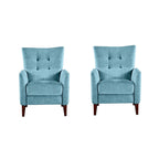 Aurora Modern Manual Recliner Set of 2 with Solid Wooden Legs