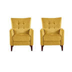 Aurora Modern Manual Recliner Set of 2 with Solid Wooden Legs