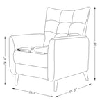 Aurora Modern Manual Recliner Set of 2 with Solid Wooden Legs