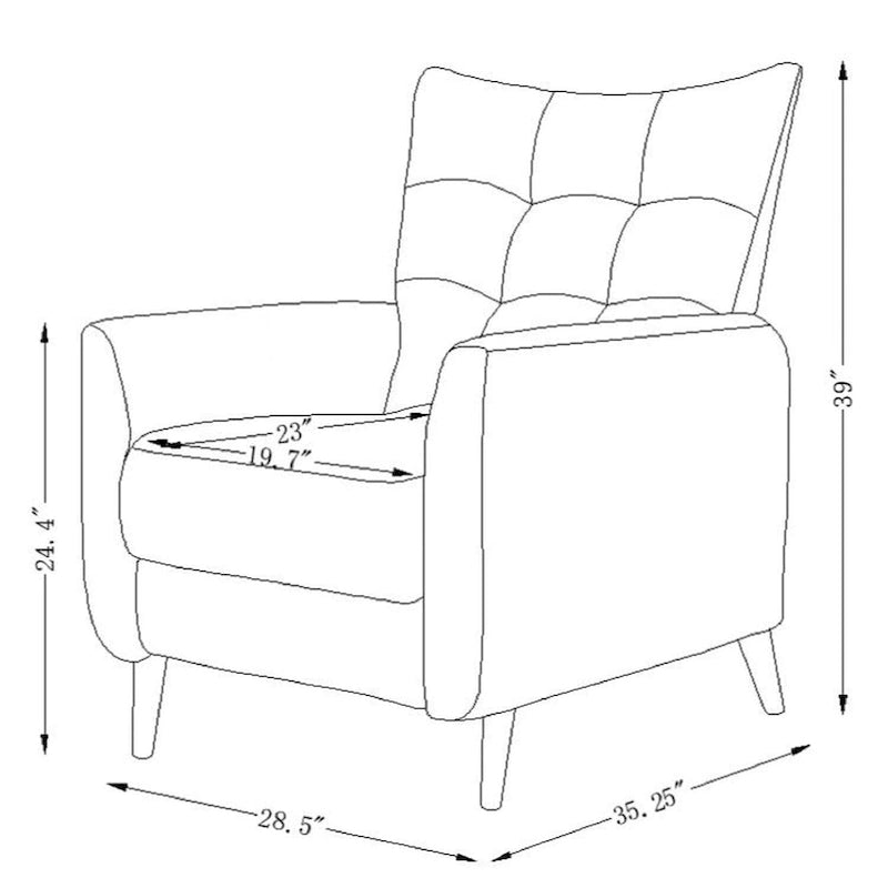 Aurora Modern Manual Recliner Set of 2 with Solid Wooden Legs