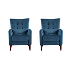 Aurora Modern Manual Recliner Set of 2 with Solid Wooden Legs