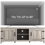 Wood Storage Cabinet Media Console for TVs up to 80