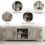 Wood Storage Cabinet Media Console for TVs up to 80