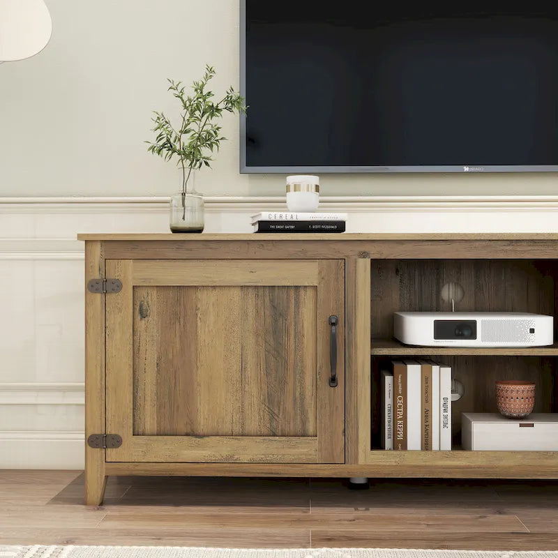 Wood Storage Cabinet Media Console for TVs up to 80