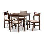 Contemporary Fabric 5-Piece Wood Dining Set