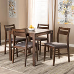 Contemporary Fabric 5-Piece Wood Dining Set