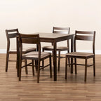 Contemporary Fabric 5-Piece Wood Dining Set