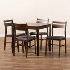 Contemporary Fabric 5-Piece Wood Dining Set