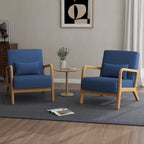 2 Set Upholstered Lounge Arm Chair with Pillow - Set of 2