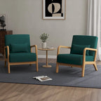 2 Set Upholstered Lounge Arm Chair with Pillow - Set of 2