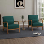 2 Set Upholstered Lounge Arm Chair with Pillow - Set of 2