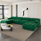 U-shaped Velvet Upholstery Sectional Modern Modular Couch