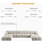 U-shaped Velvet Upholstery Sectional Modern Modular Couch