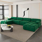 U-shaped Velvet Upholstery Sectional Modern Modular Couch