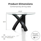 Zibo Contemporary Black 5-Piece Round Dining Set by Furniture of America
