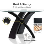 Zibo Contemporary Black 5-Piece Round Dining Set by Furniture of America