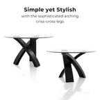 Zibo Contemporary Black 5-Piece Round Dining Set by Furniture of America