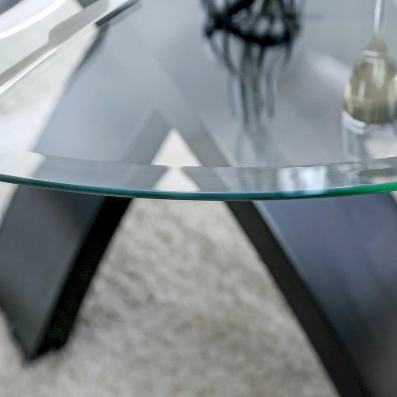 Zibo Contemporary Black 5-Piece Round Dining Set by Furniture of America