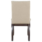 Set of 4 Wooden Upholstered Dining Chairs with Nailhead