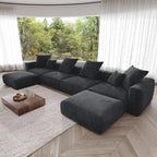 181.10 Corduroy Fabric 6-Piece Oversize Sectional Sofa