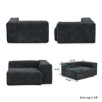 181.10 Corduroy Fabric 6-Piece Oversize Sectional Sofa