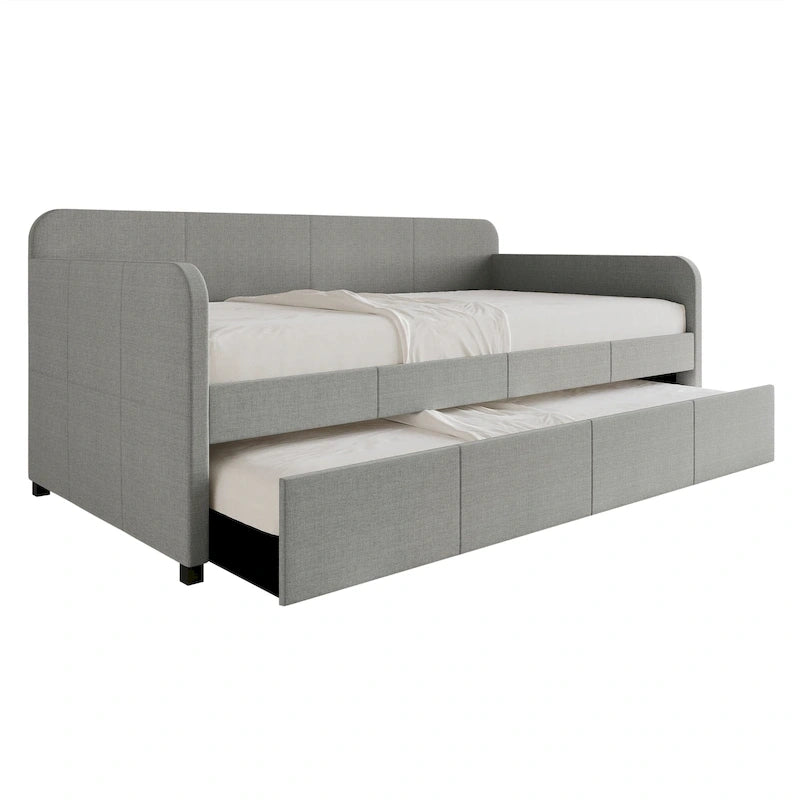 CraftPorch Minimalist Twin Size Upholstered Daybed With Trundle