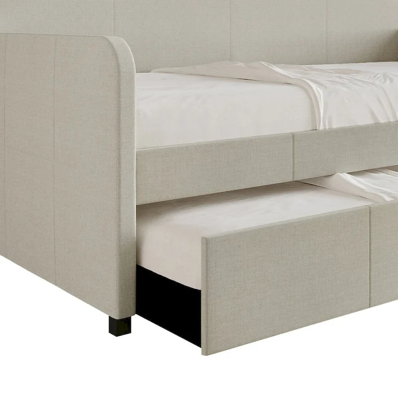 CraftPorch Minimalist Twin Size Upholstered Daybed With Trundle
