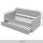 CraftPorch Minimalist Twin Size Upholstered Daybed With Trundle