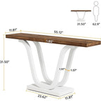 Farmhouse Console Table, 55 Inch Wood Sofa Table Entryway Table