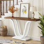 Farmhouse Console Table, 55 Inch Wood Sofa Table Entryway Table