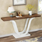 Farmhouse Console Table, 55 Inch Wood Sofa Table Entryway Table