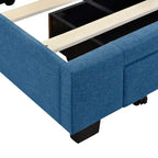 Queen Size Storage Bed Linen Upholstered Platform Bed with 3 Drawers