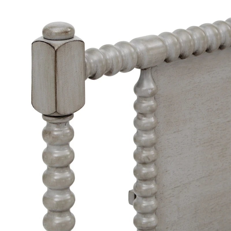 Demetria Antique Finish Beaded Wood Platform Bed by iNSPIRE Q Classic