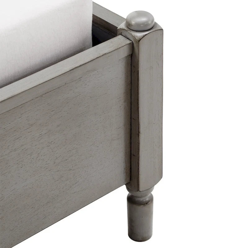 Demetria Antique Finish Beaded Wood Platform Bed by iNSPIRE Q Classic