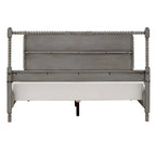 Demetria Antique Finish Beaded Wood Platform Bed by iNSPIRE Q Classic